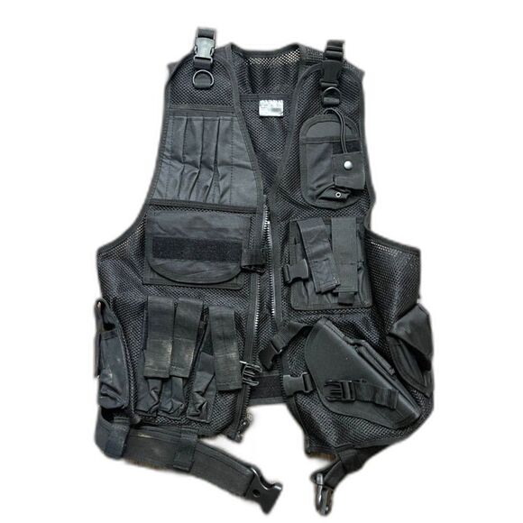 First Class Tactical Duty Vest Size XL W/ Holster Pouches Security Black - Picture 1 of 8